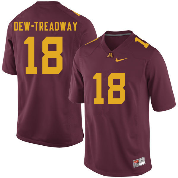 Men #18 Micah Dew-Treadway Minnesota Golden Gophers College Football Jerseys Sale-Maroon - Click Image to Close